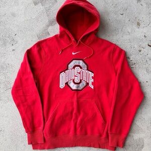 Nike Red Ohio State center swoosh Men's Hoodie
